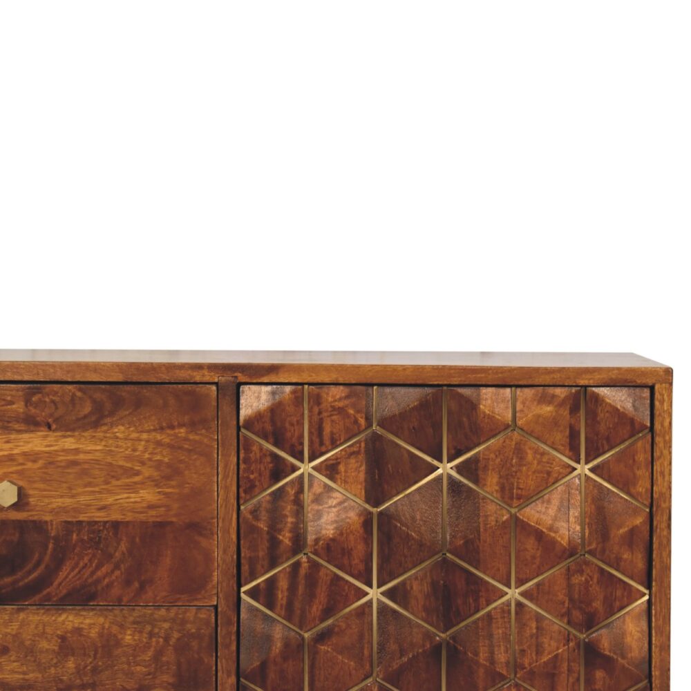wholesale Chestnut Cubed Brass Inlay Cabinet for resale