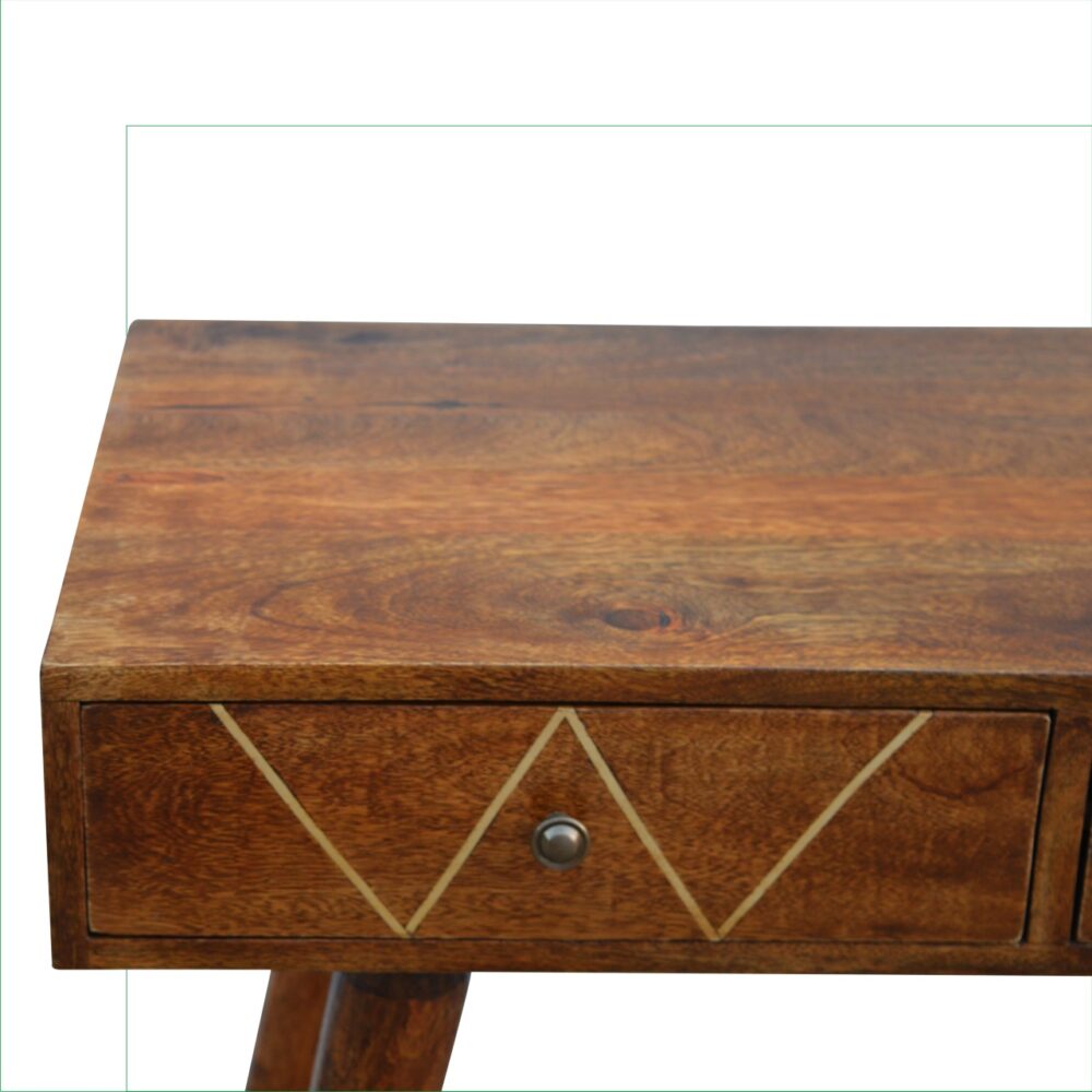 Geometric Brass Inlay Console Table for reselling