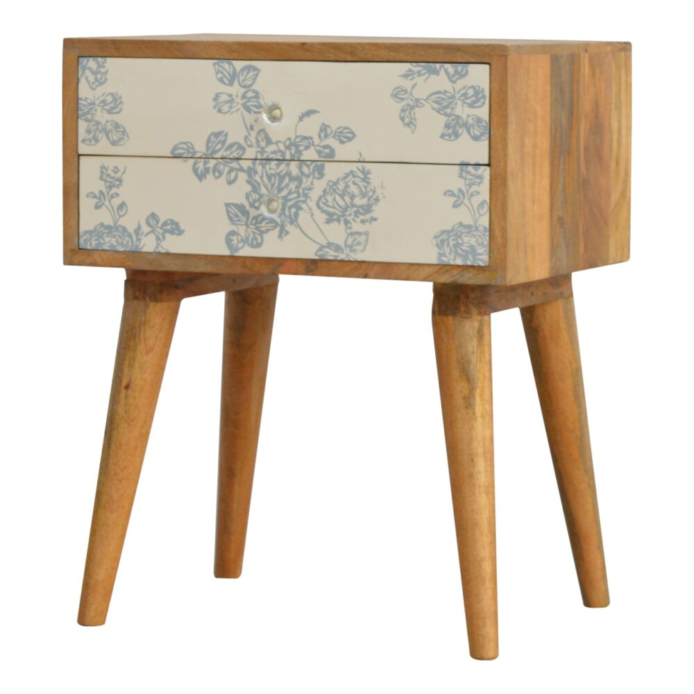 wholesale Blue Floral Screen Printed Bedside for resale