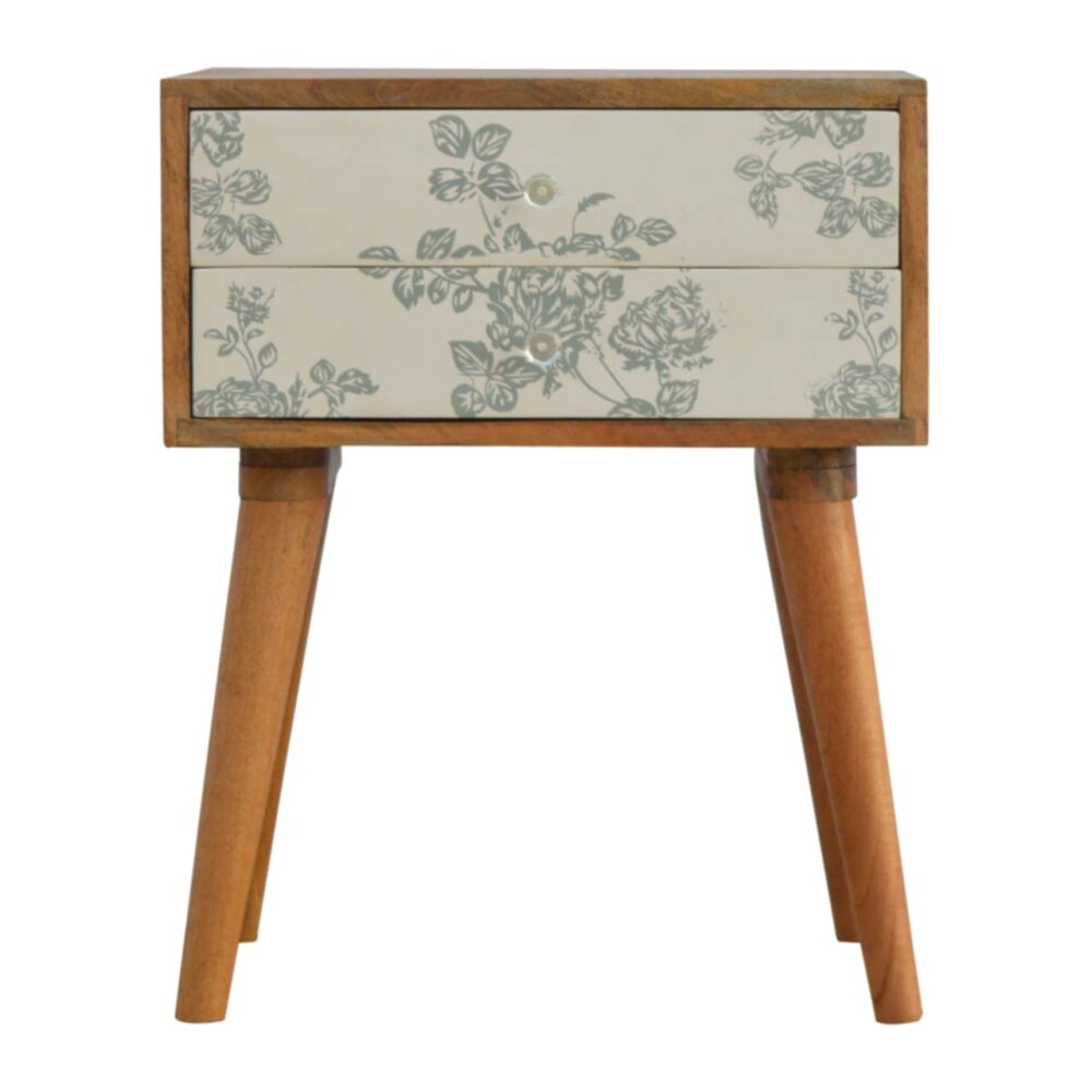 Green Floral Screen Printed Bedside wholesalers