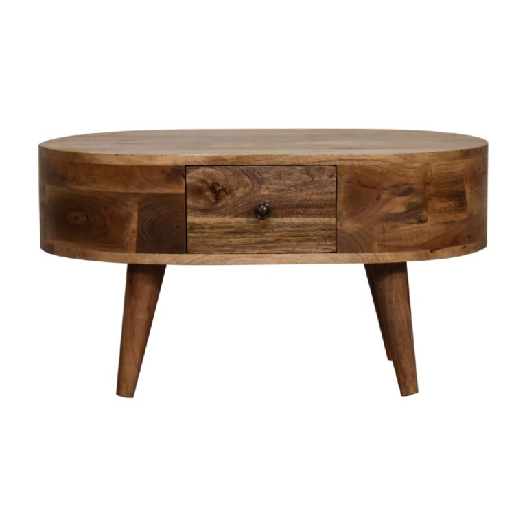 Mini Oak-ish Rounded Coffee Table for resale