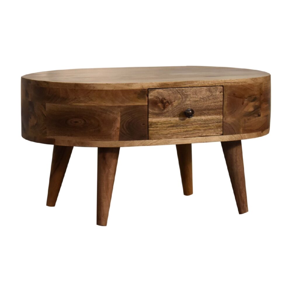 Mini Oak-ish Rounded Coffee Table dropshipping