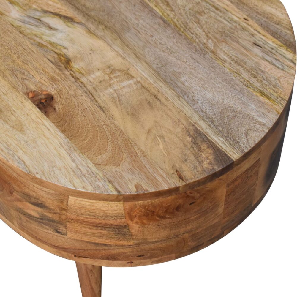 Mini Oak-ish Rounded Coffee Table for resell