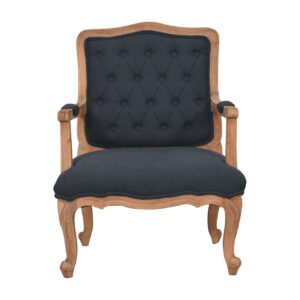 Navy Blue Linen French Style Chair for resale