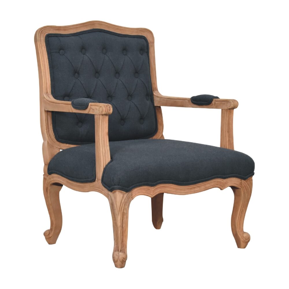 wholesale Navy Blue Linen French Style Chair for resale
