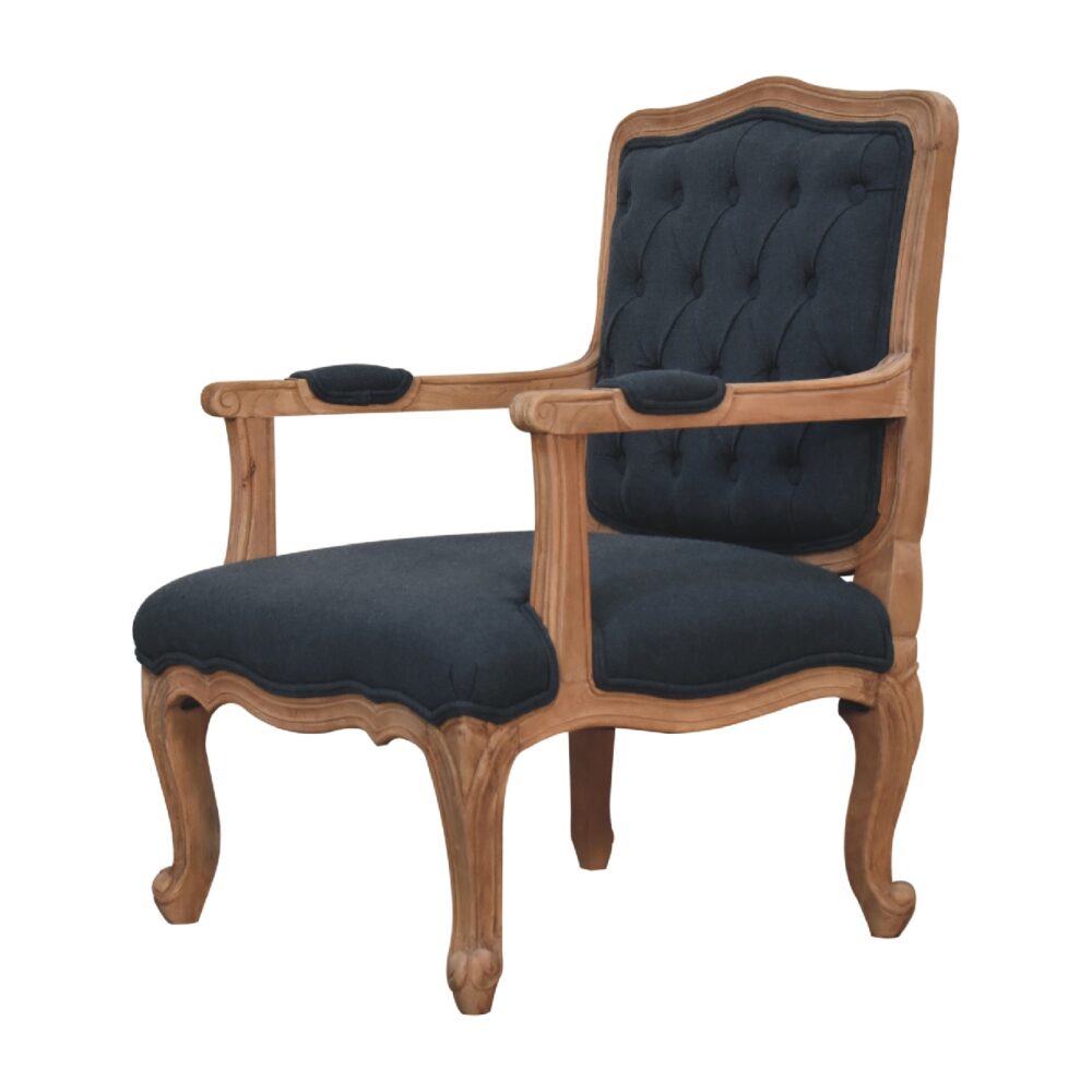 Navy Blue Linen French Style Chair dropshipping