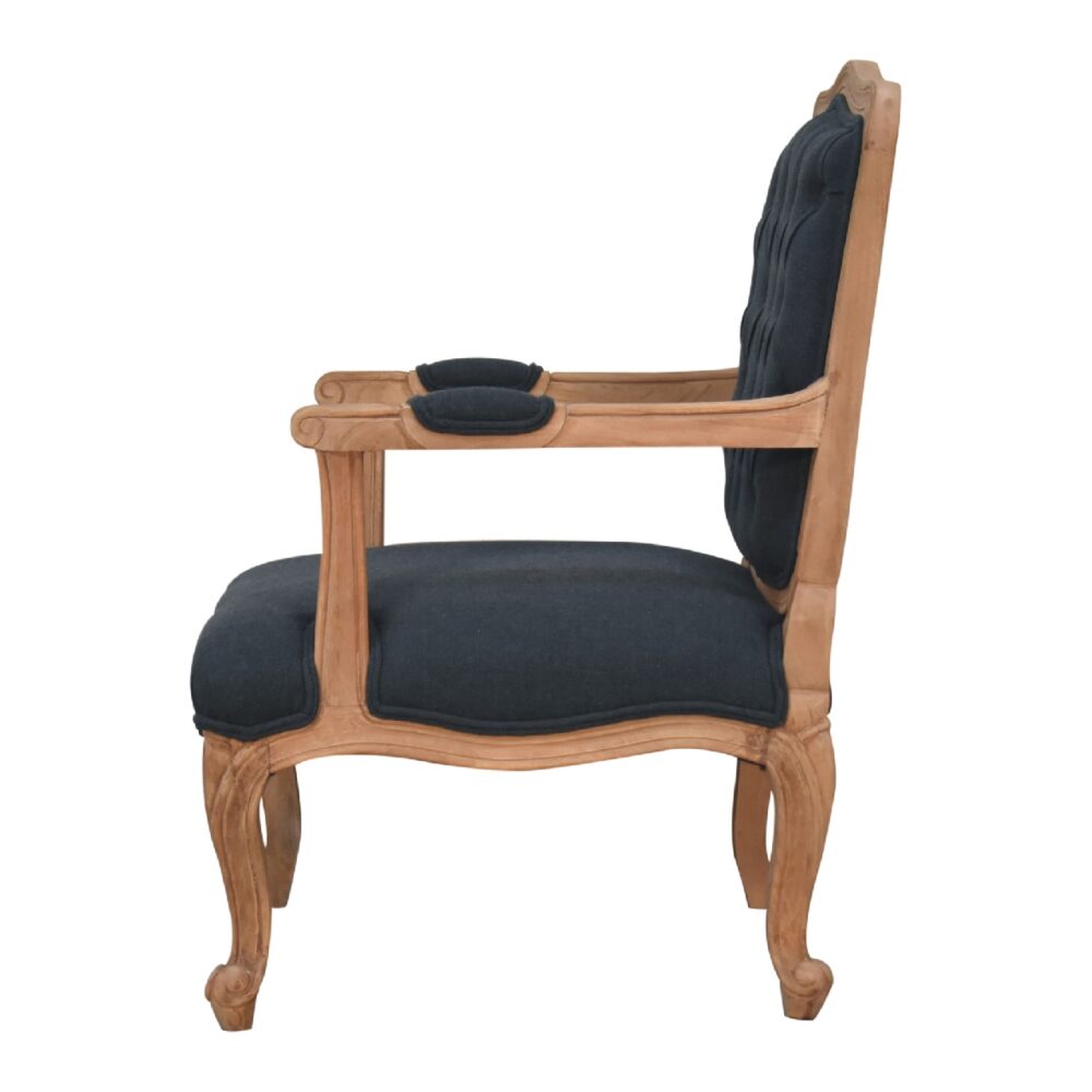bulk Navy Blue Linen French Style Chair for resale