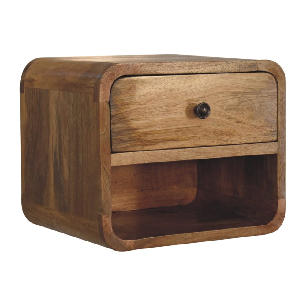 wholesale Mini Oak-ish Wall Mounted Bedside with Open Slot for resale