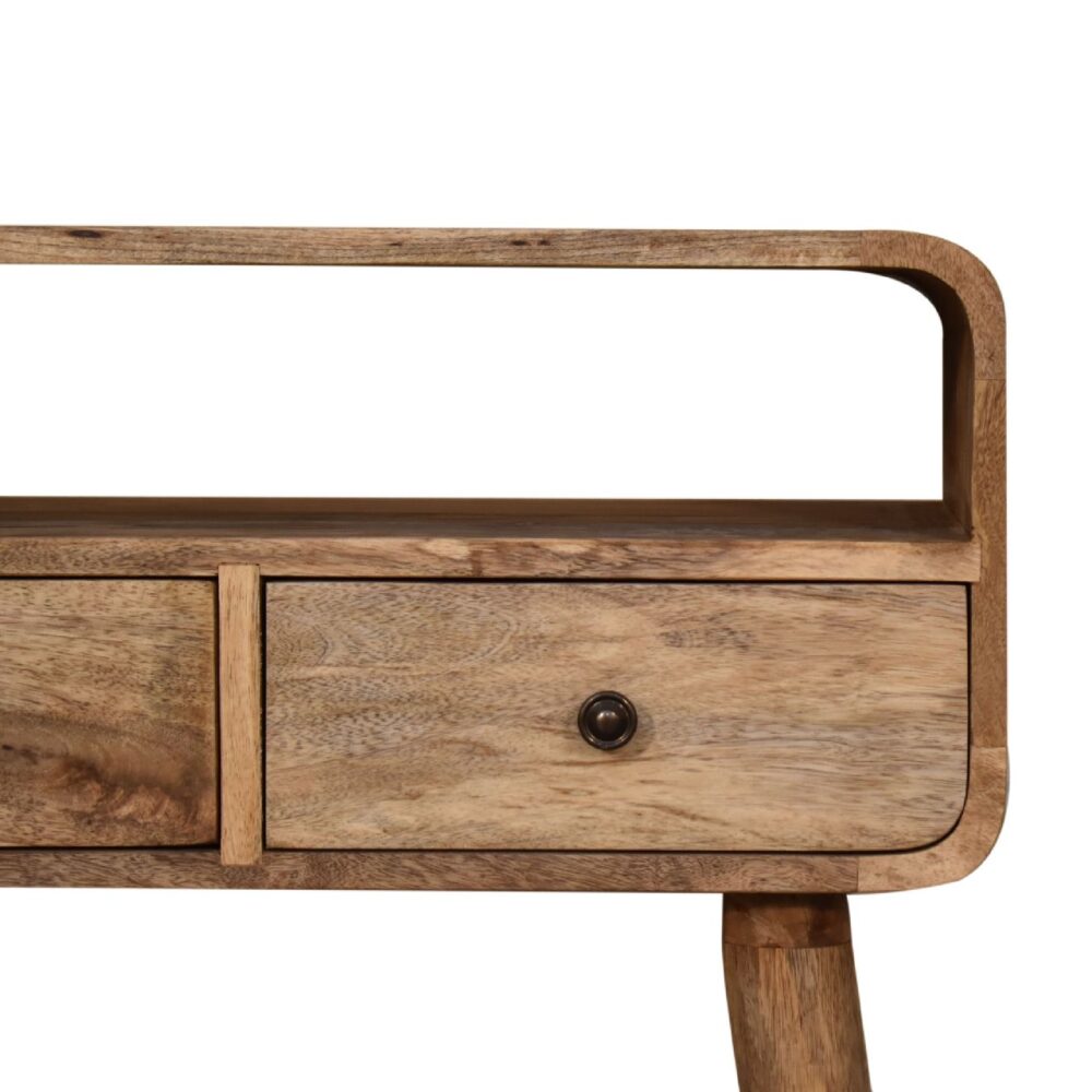 wholesale Mini Curved Oak-ish Console Table for resale