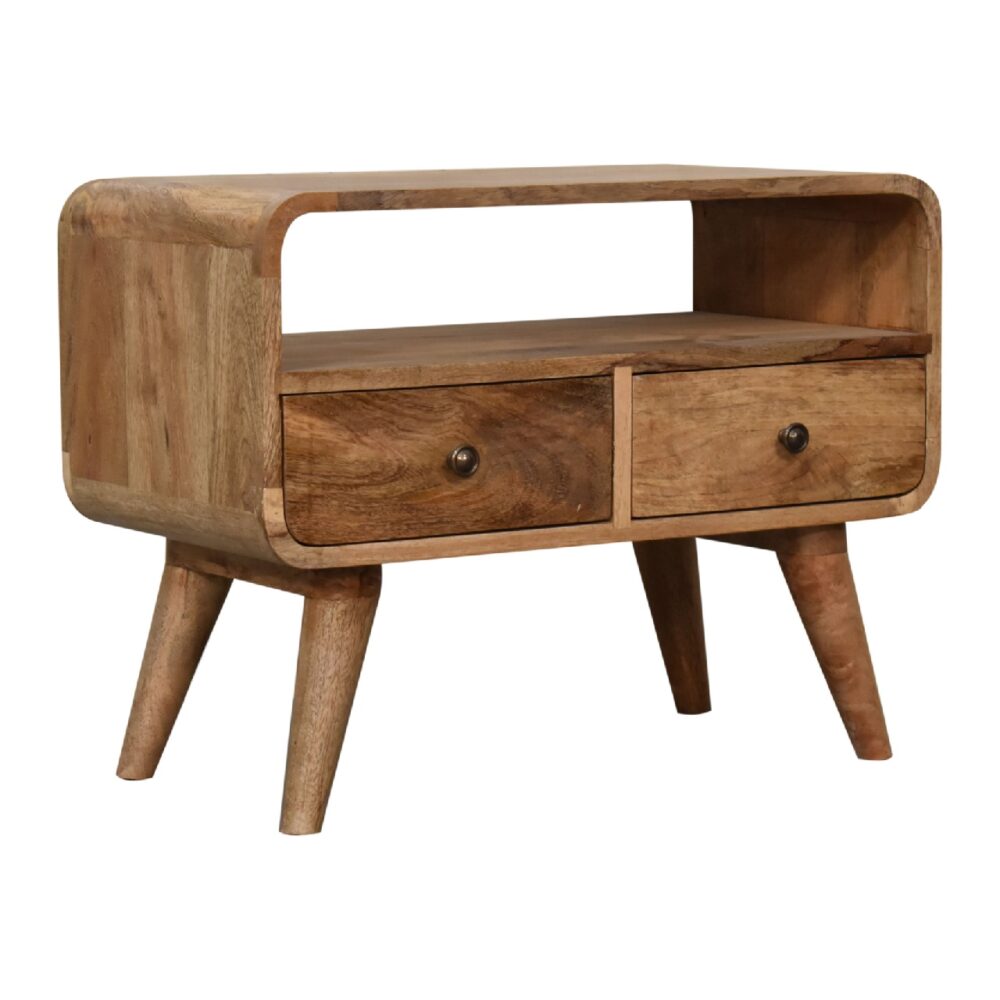 wholesale Mini Curved Oak-ish Media Unit for resale