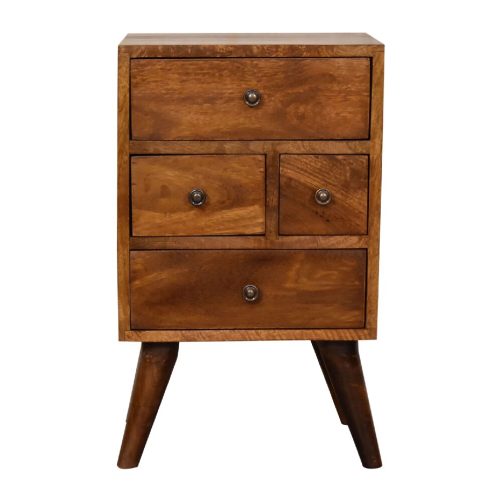 Chestnut Nordic Style 4 Drawer Multi Bedside wholesalers