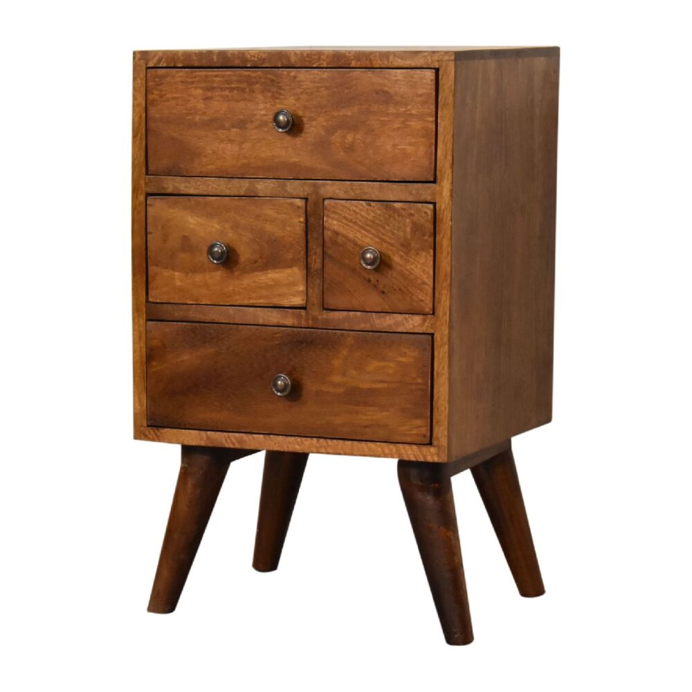 wholesale Chestnut Nordic Style 4 Drawer Multi Bedside for resale