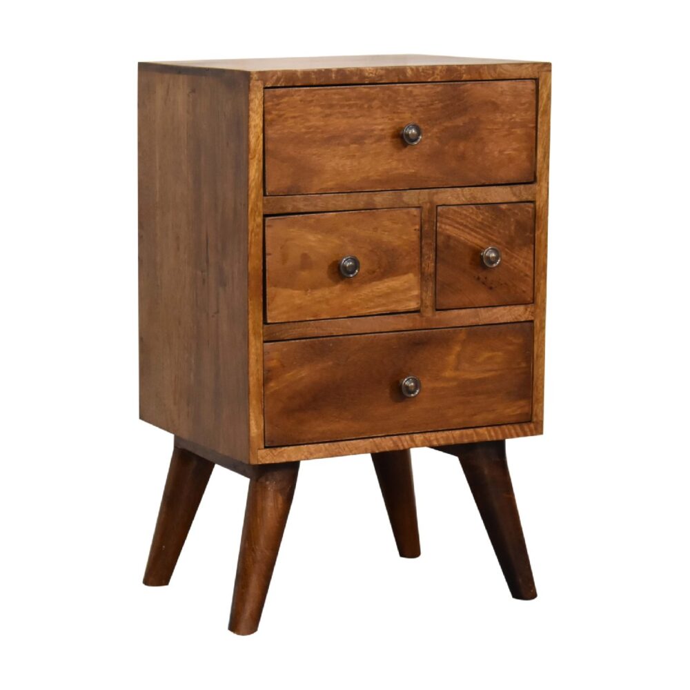 Chestnut Nordic Style 4 Drawer Multi Bedside dropshipping