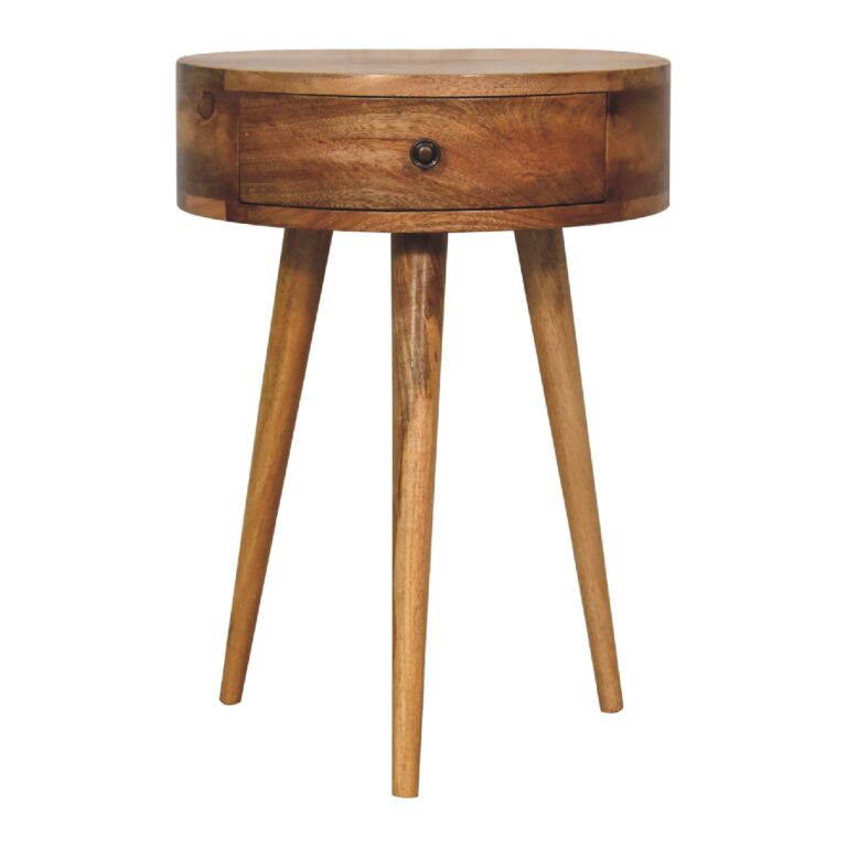 Nordic Oak-ish Circular Shaped Mini Bedside for resale