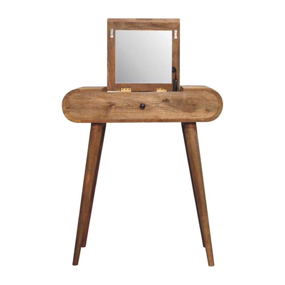 Mini Oak-ish Dressing Table with Foldable Mirror dropshipping