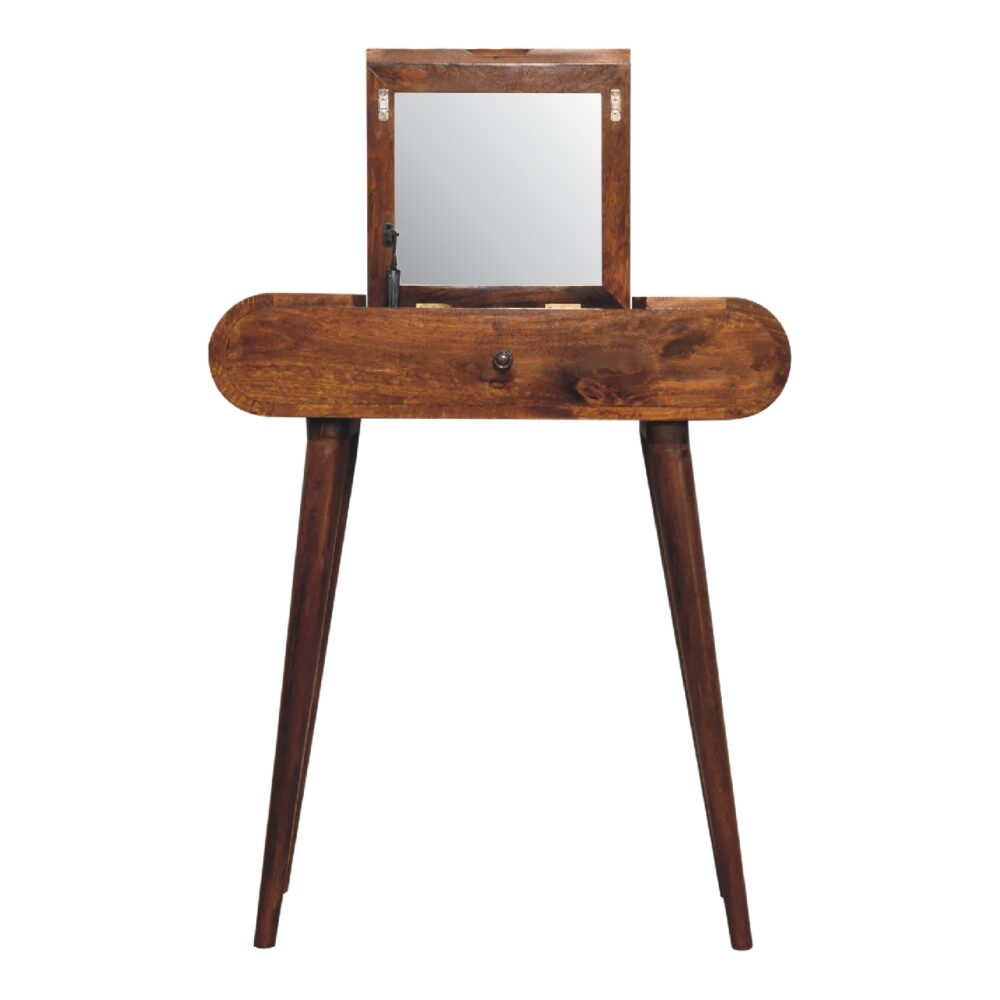 wholesale Mini Chestnut Dressing Table with Foldable Mirror for resale
