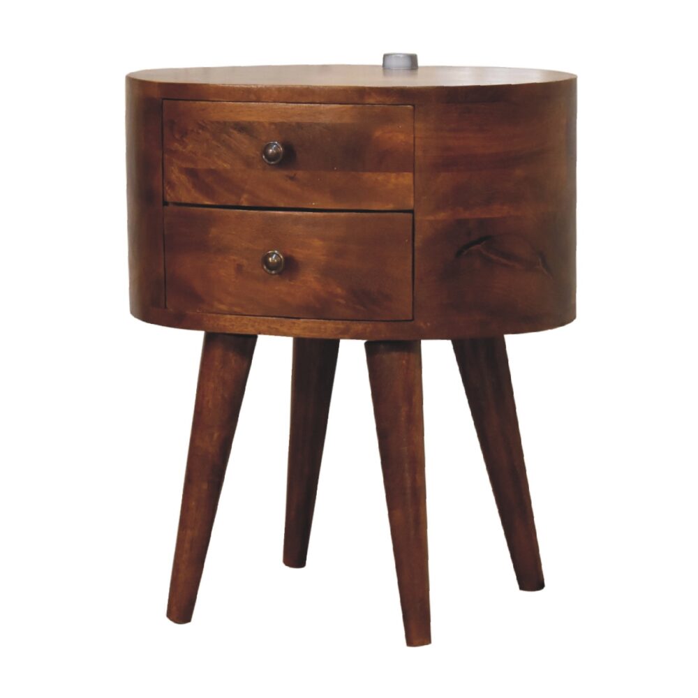wholesale Chestnut Rounded Bedside Table with Reading Light for resale