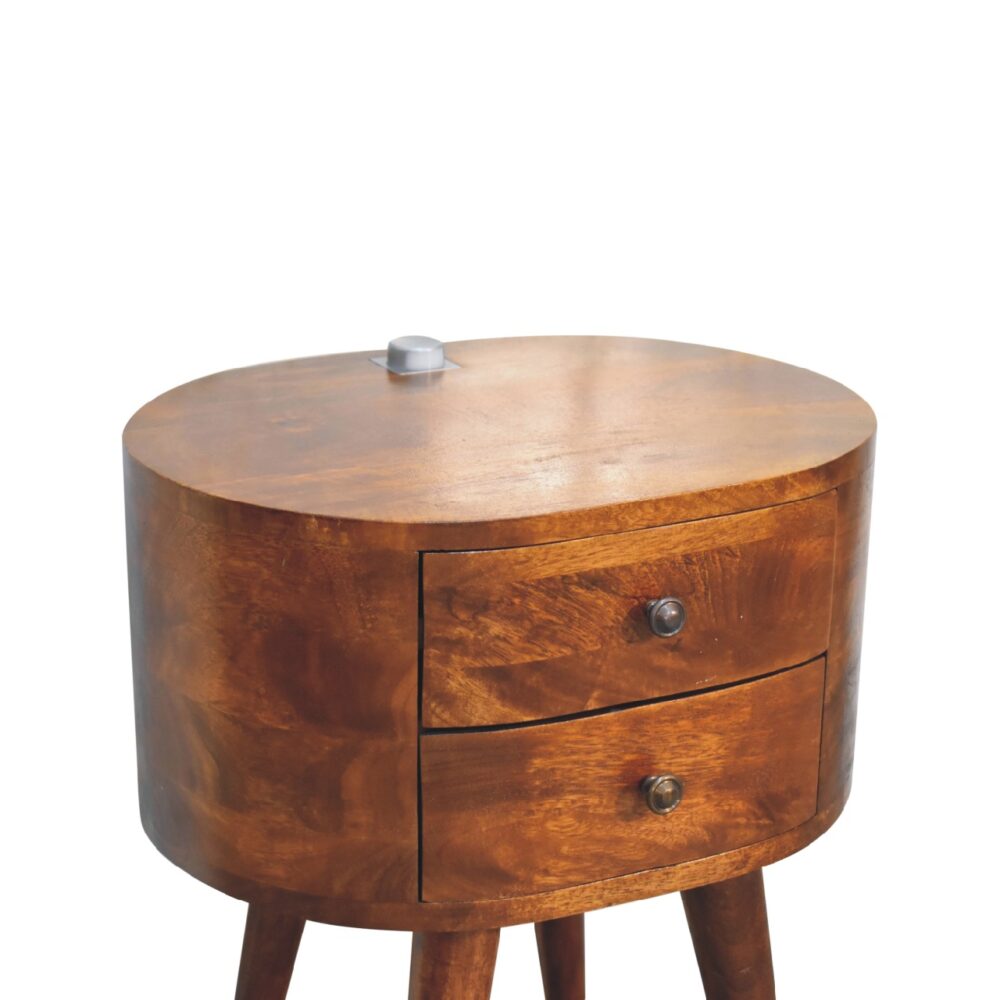 wholesale Chestnut Rounded Bedside Table with Reading Light for resale