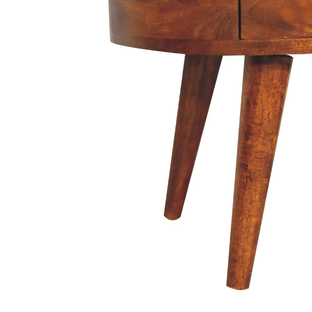 Chestnut Rounded Bedside Table with Reading Light for wholesale