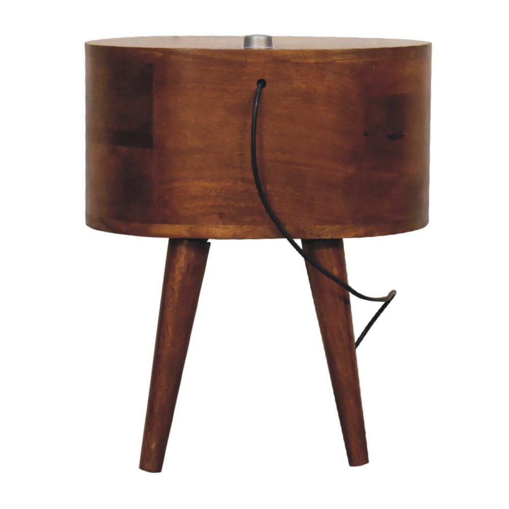 bulk Chestnut Rounded Bedside Table with Reading Light for resale