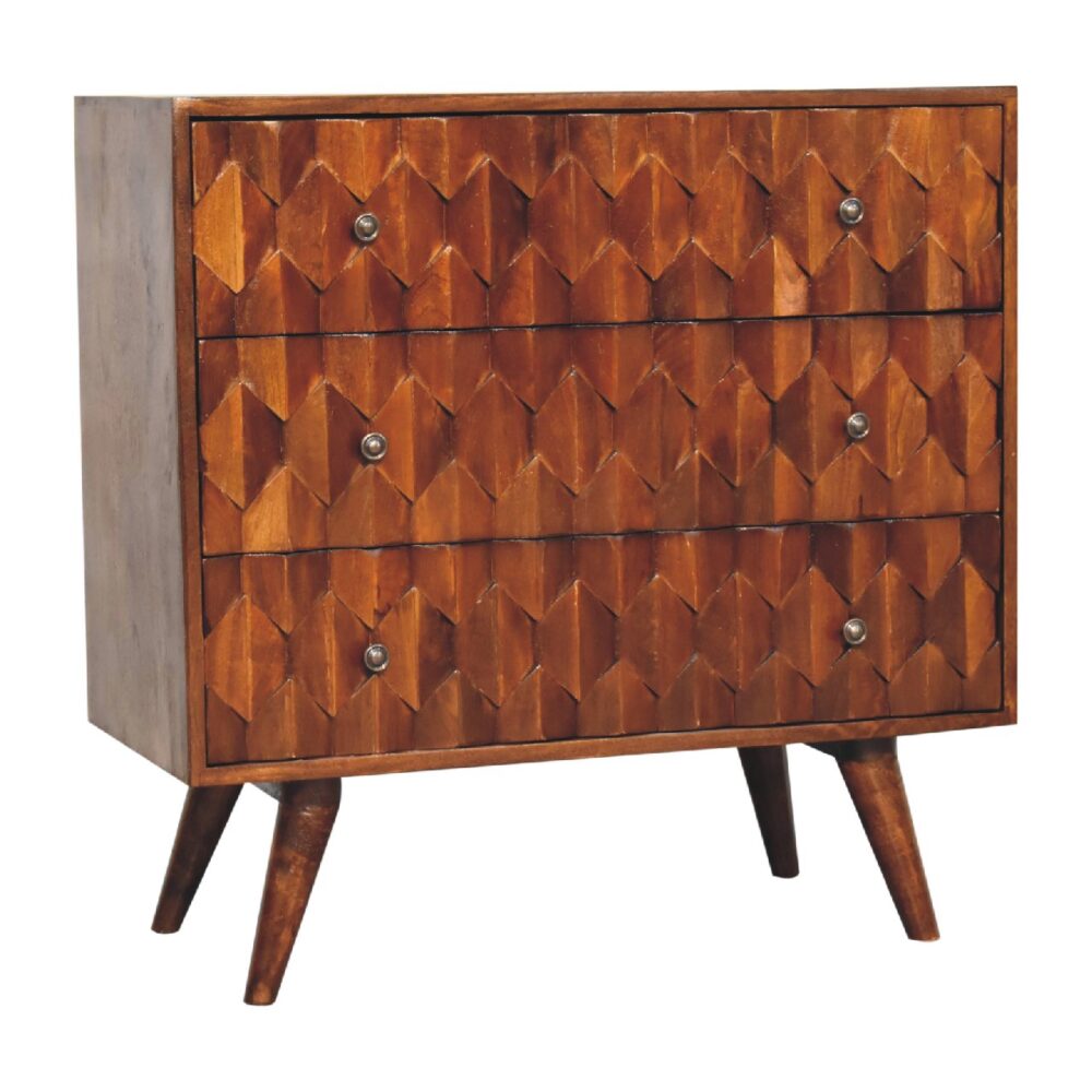 Pineapple Chestnut Carved Chest dropshipping
