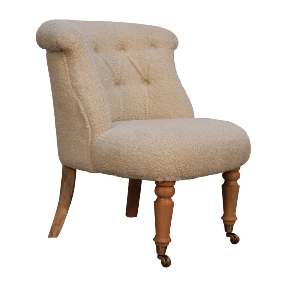 Boucle Cream Accent Chair dropshipping