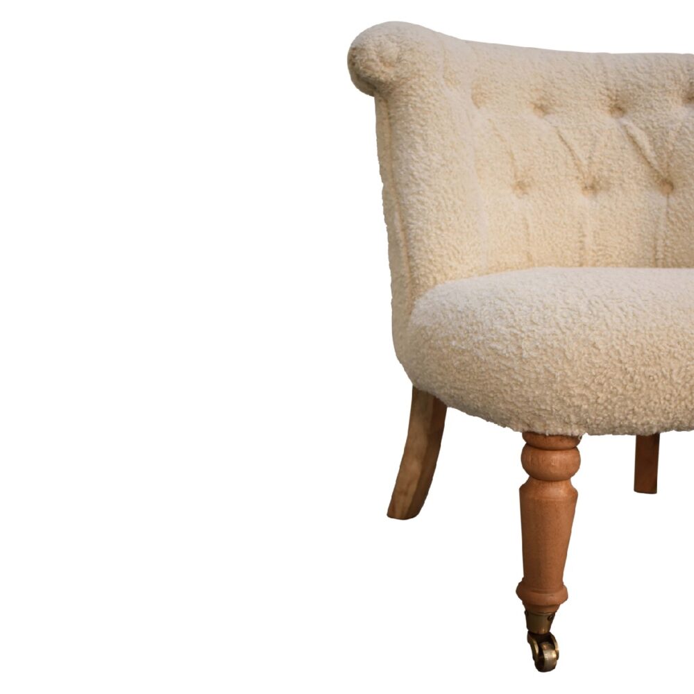 Boucle Cream Accent Chair for reselling