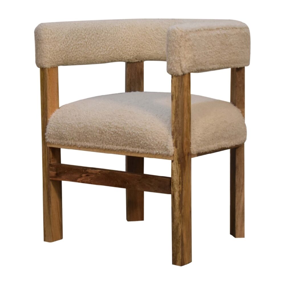 wholesale Boucle Cream Solid Wood Chair for resale