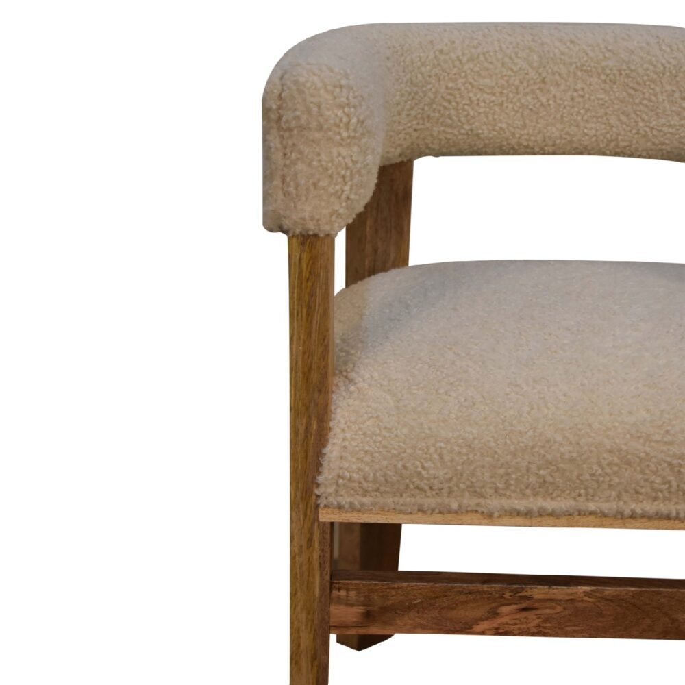 wholesale Boucle Cream Solid Wood Chair for resale