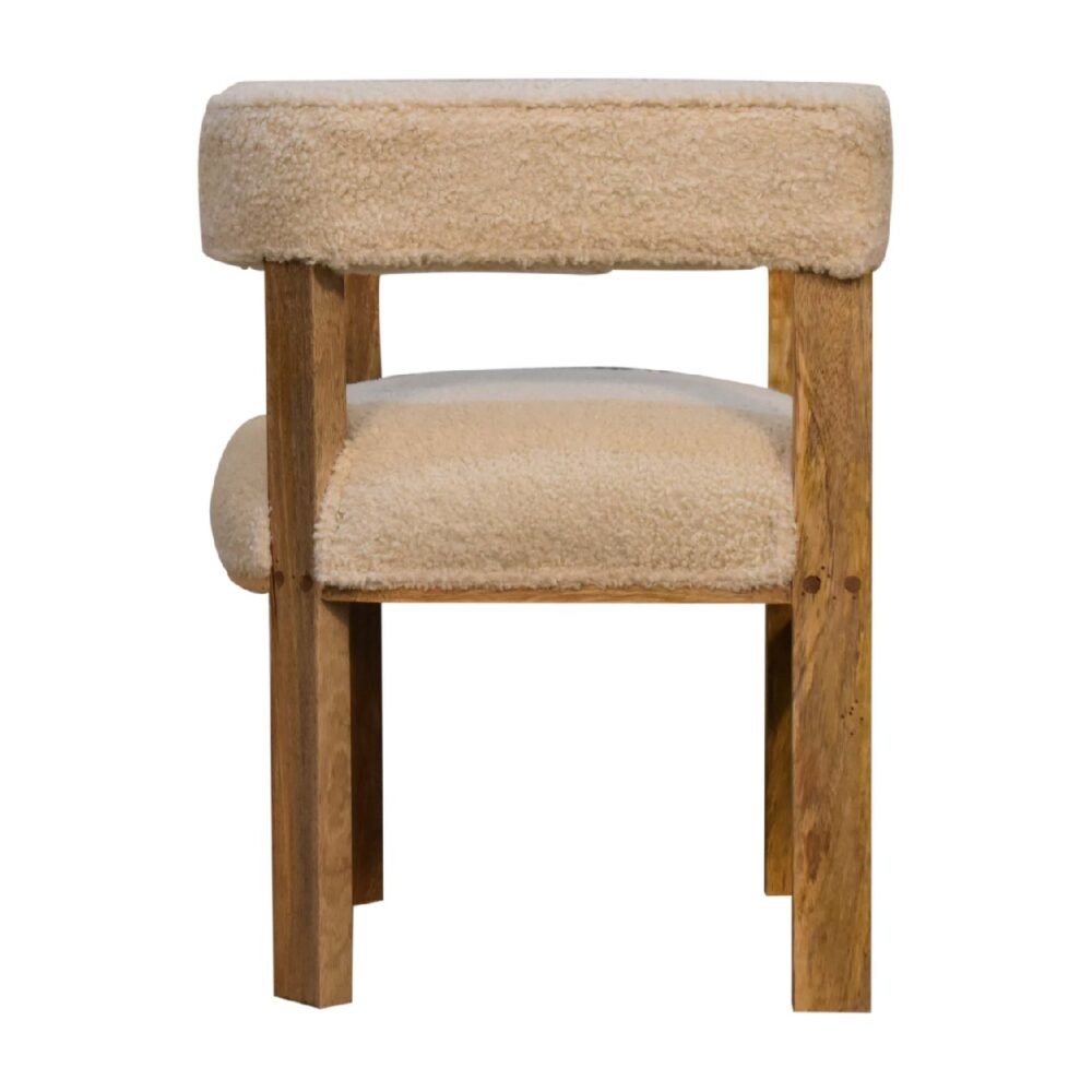 bulk Boucle Cream Solid Wood Chair for resale