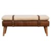 Boucle Buffalo Hide Leather Bench for resale