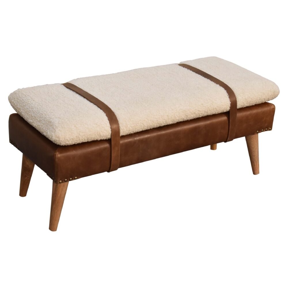wholesale Boucle Buffalo Hide Leather Bench for resale