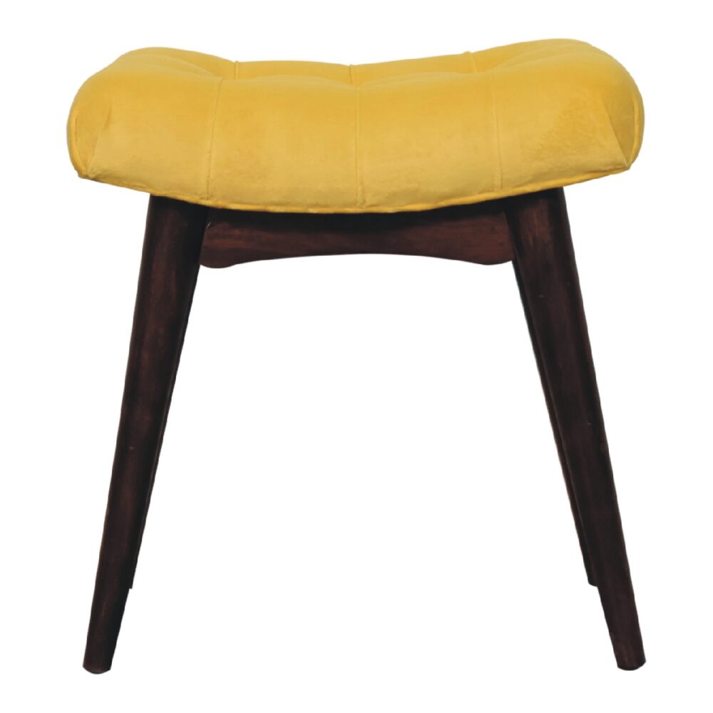 Mini Mustard Cotton Velvet Curved Bench wholesalers