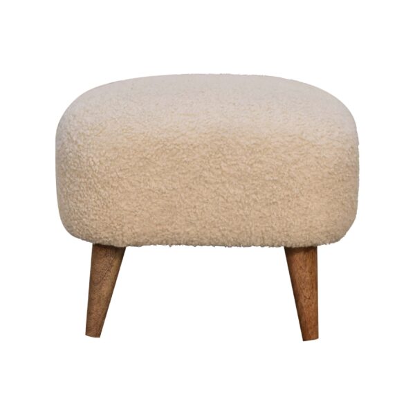 Boucle Cream Square Footstool for resale