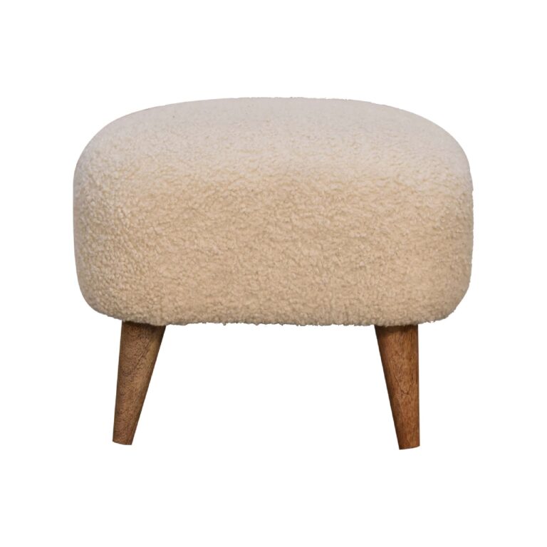 Boucle Cream Square Footstool for resale