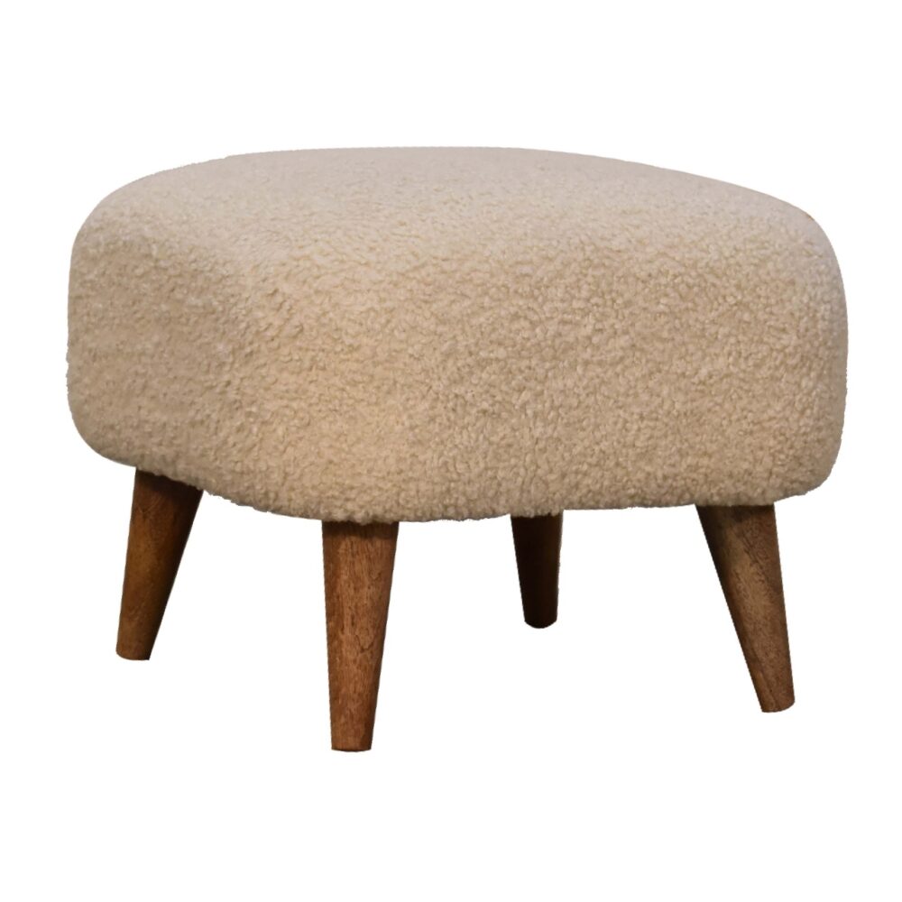 Boucle Cream Square Footstool dropshipping