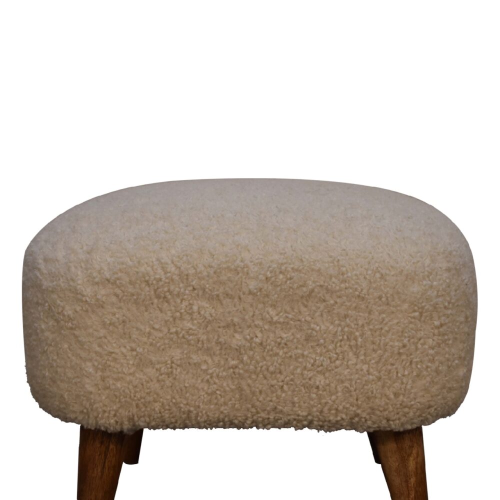 wholesale Boucle Cream Square Footstool for resale