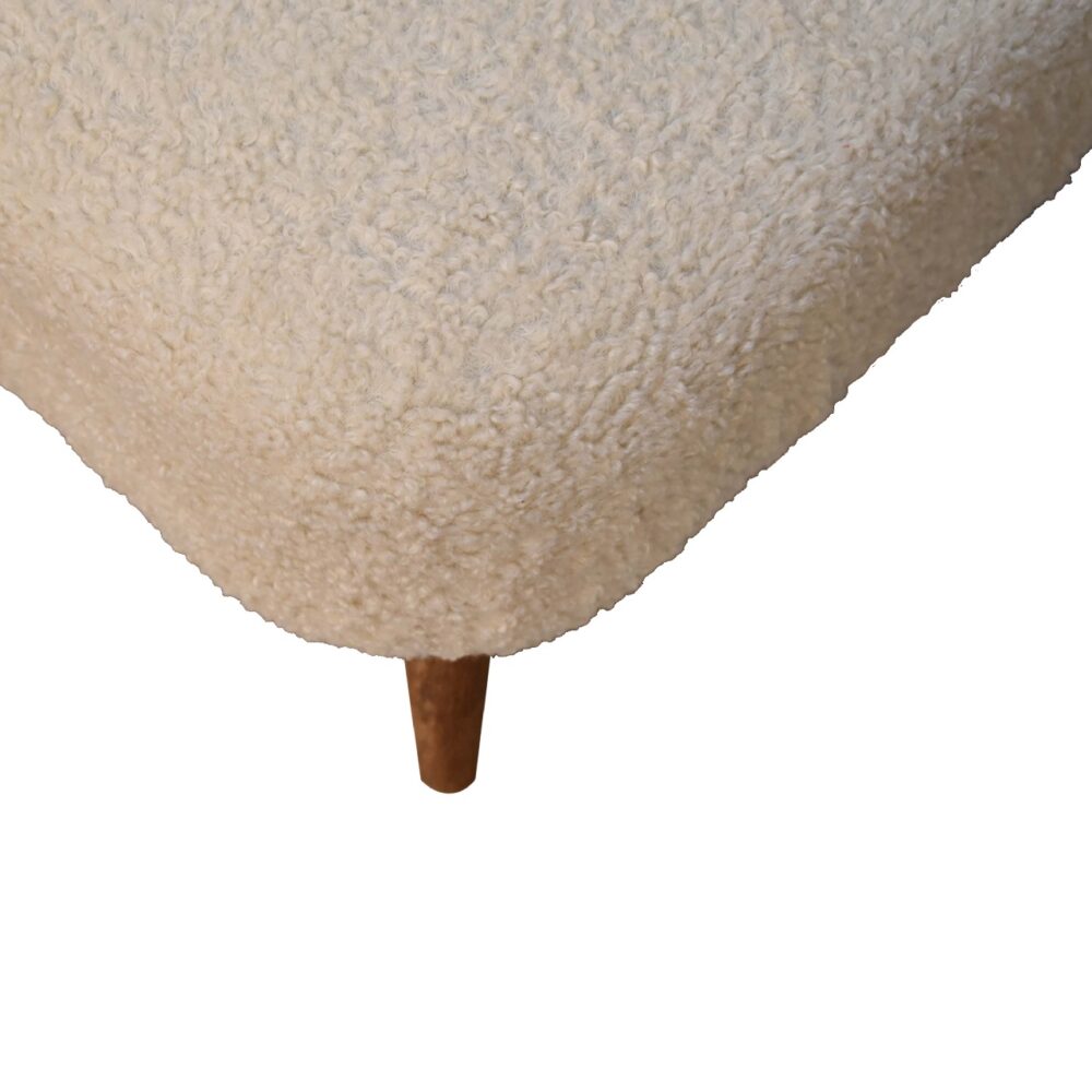 Boucle Cream Square Footstool for resell