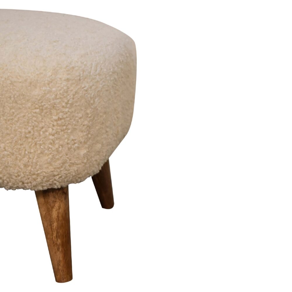 Boucle Cream Square Footstool for reselling