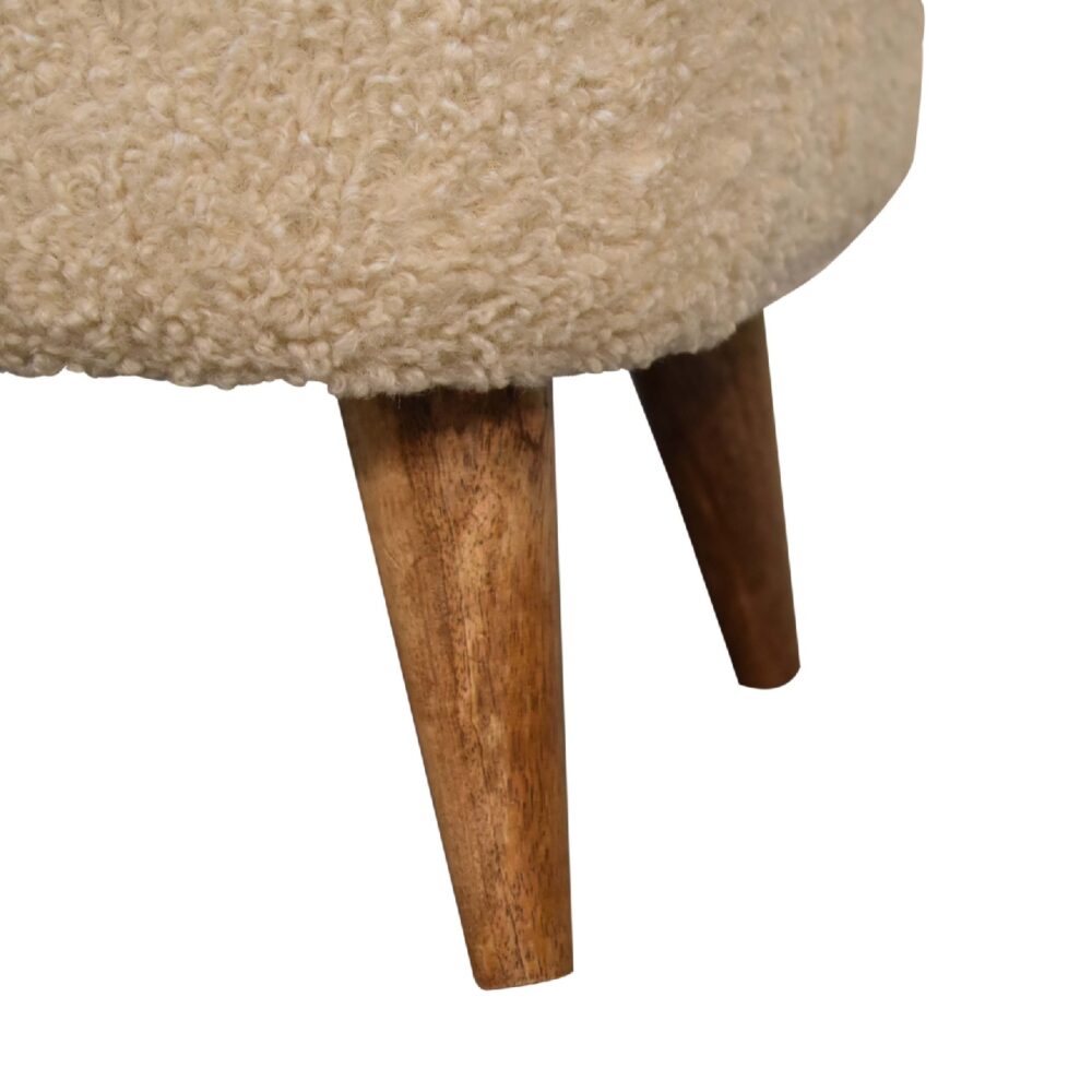 Boucle Cream Square Footstool for wholesale