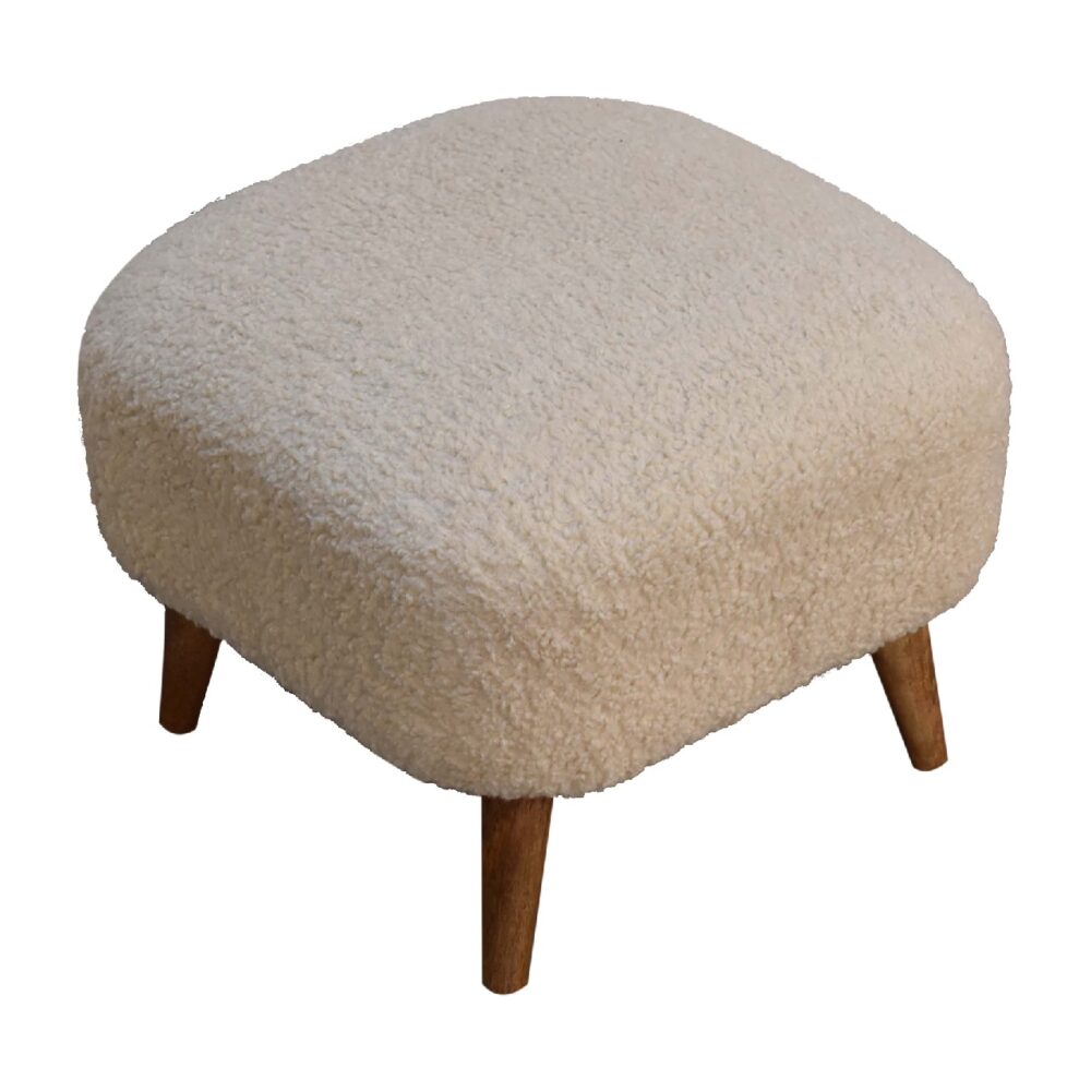 bulk Boucle Cream Square Footstool for resale