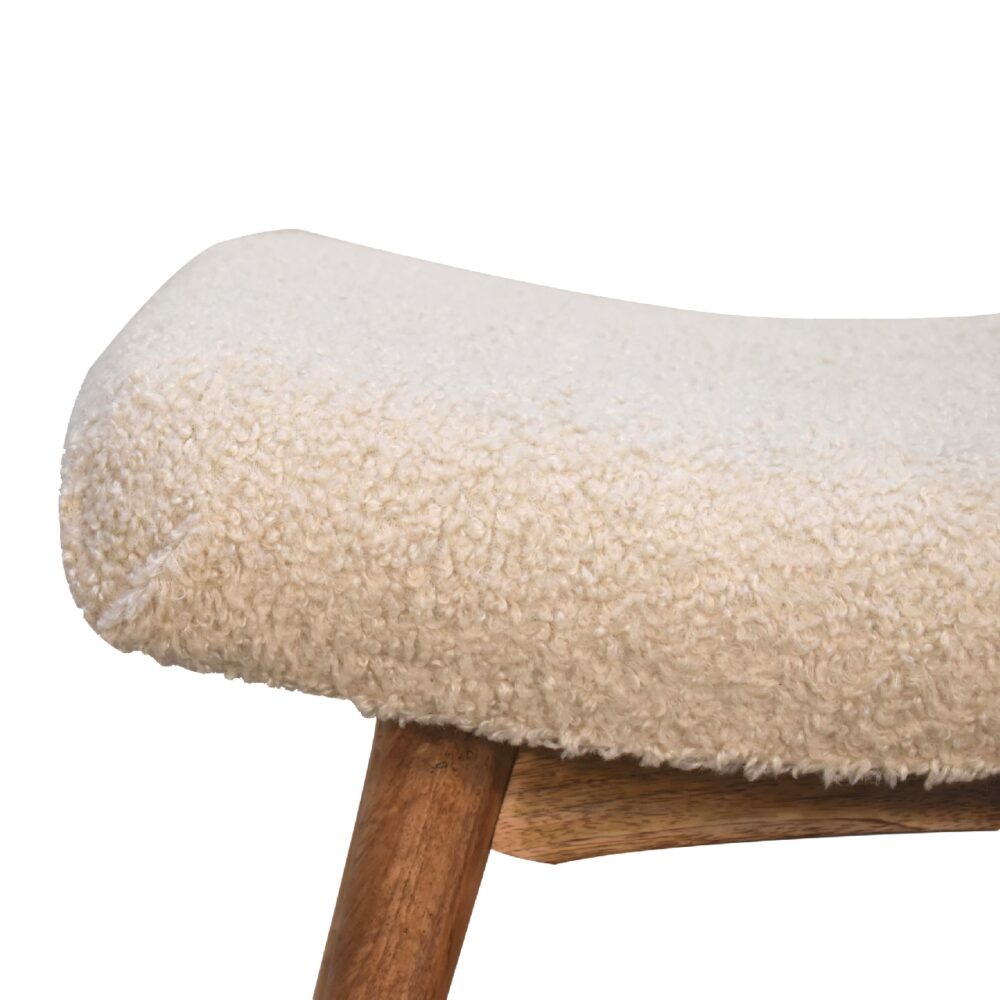 wholesale Boucle Cream Curved Bench for resale