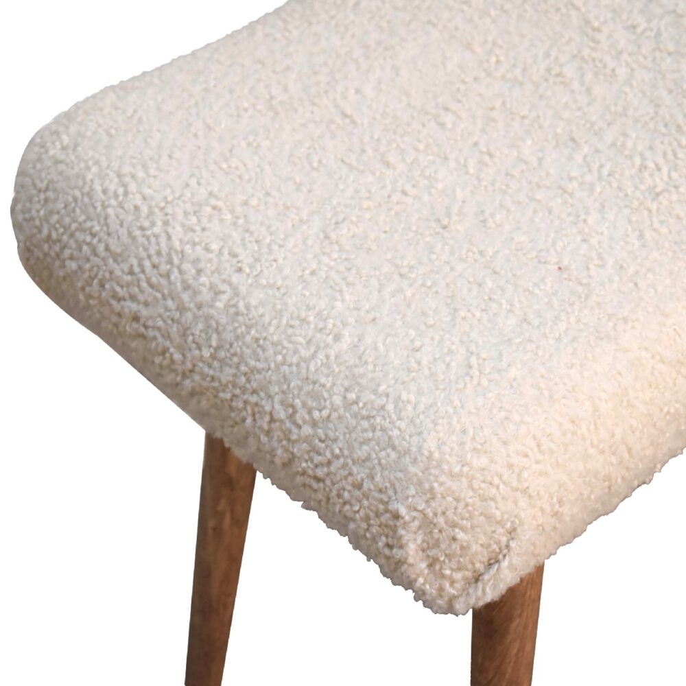 Boucle Cream Curved Bench for resell