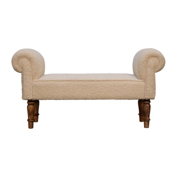 Boucle Cream Bench for resale