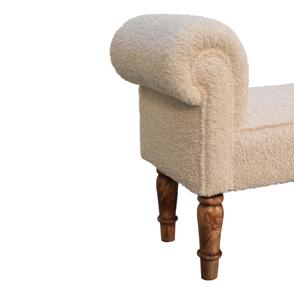 Boucle Cream Bench for wholesale