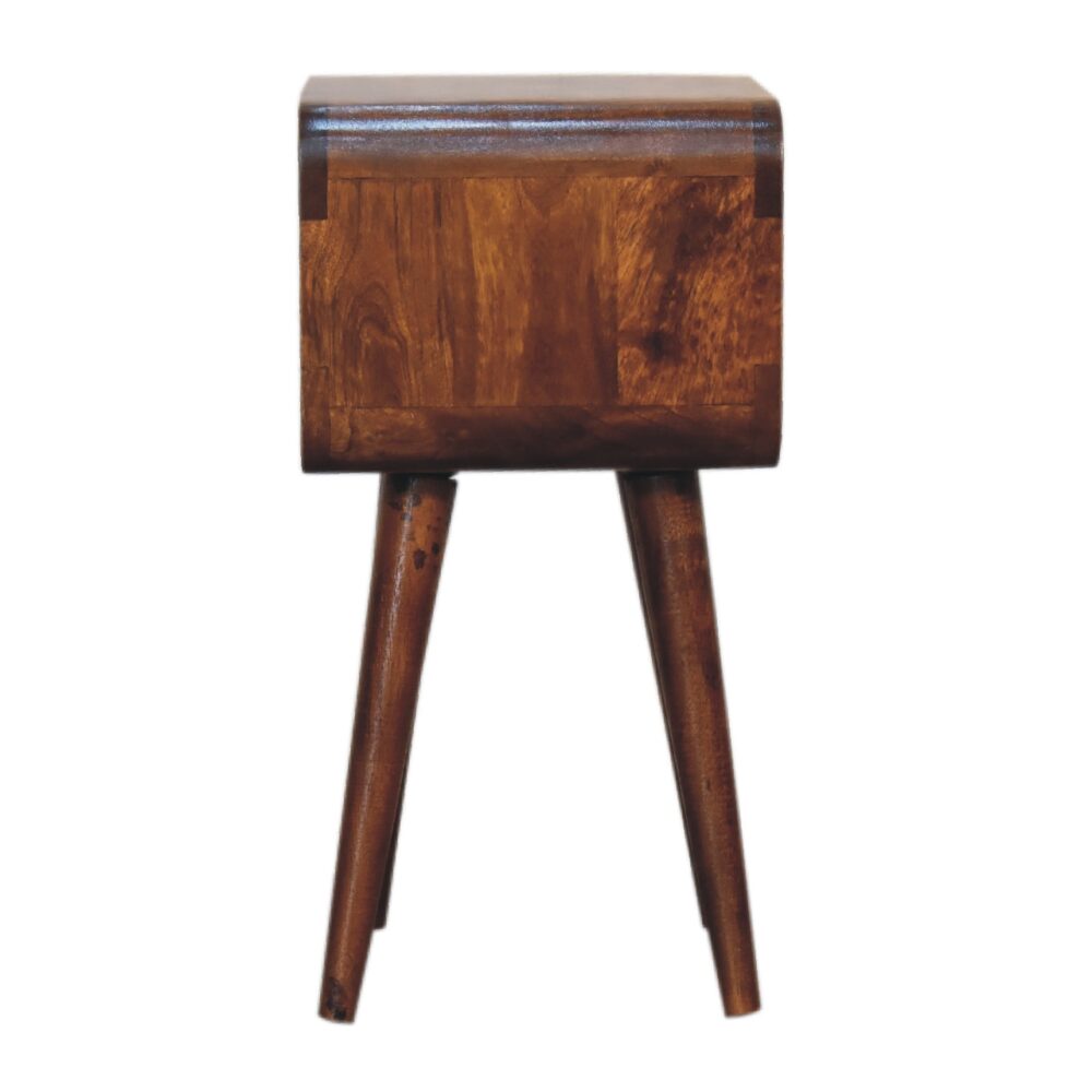 Mini Chestnut Curved Open Bedside for wholesale