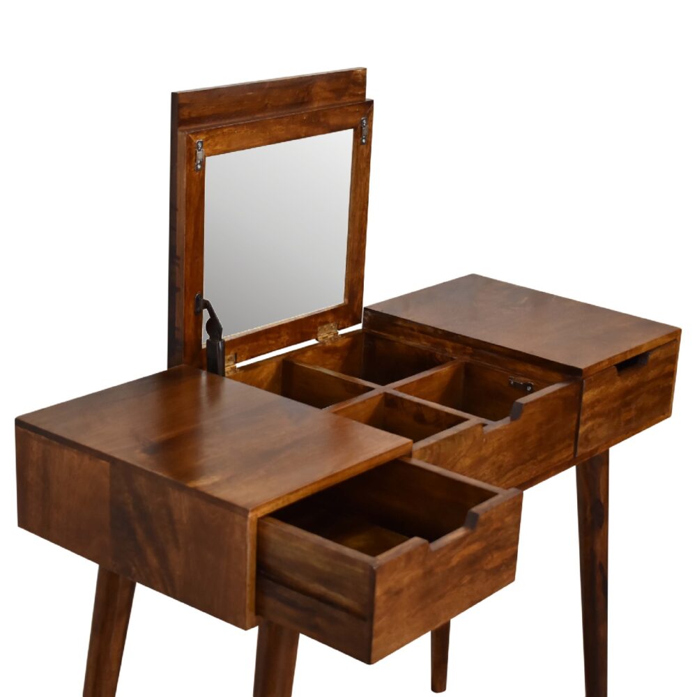 Chestnut Dressing Table with Foldable Mirror for resell