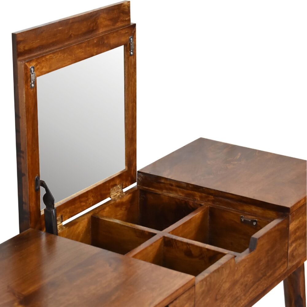 Chestnut Dressing Table with Foldable Mirror for wholesale