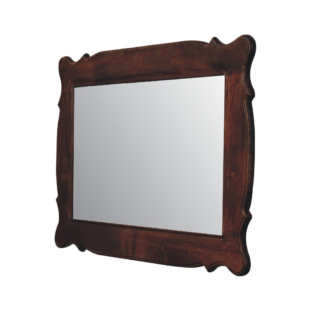 wholesale Chestnut Wooden Hand Carved Oblong Frame with Mirror for resale