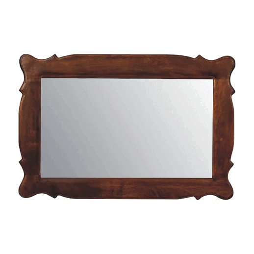 Chestnut Wooden Hand Carved Oblong Frame with Mirror for wholesale